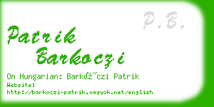 patrik barkoczi business card